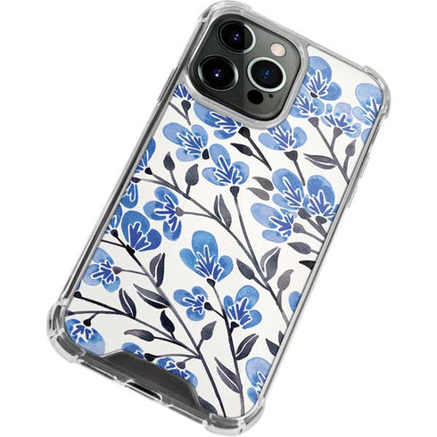 Cat Coq Blue Cherry Blossoms iPhone 13 Pro Max Clear Case